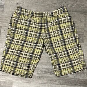 Dockers Plaid Women's Shorts in Yellow and Black